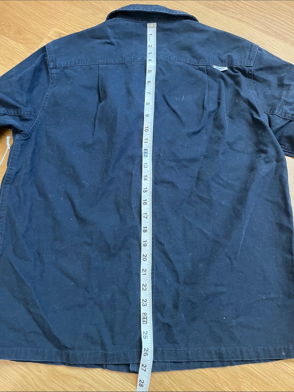 Jibberish Washed Canvas Overshirt-navy size M - Picture 6 of 11